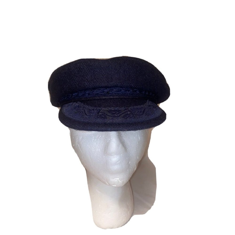 Aegean Men’s Vintage Navy Greek Wool Fishermen Hat Size 7 1/2 Cap